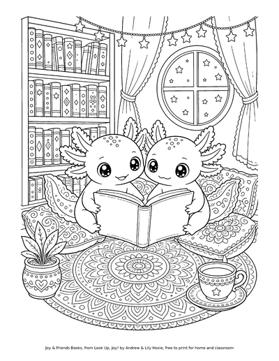 Coloring page: Story Time Reading Nook