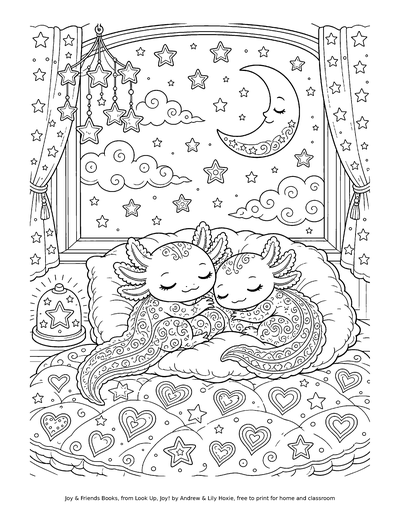 Coloring page: Starry Night Bedroom