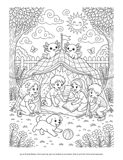 Coloring page: Backyard Blanket Fort