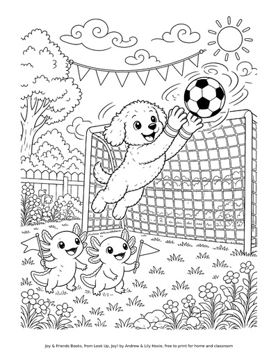 Coloring page: Waffles the Goalie