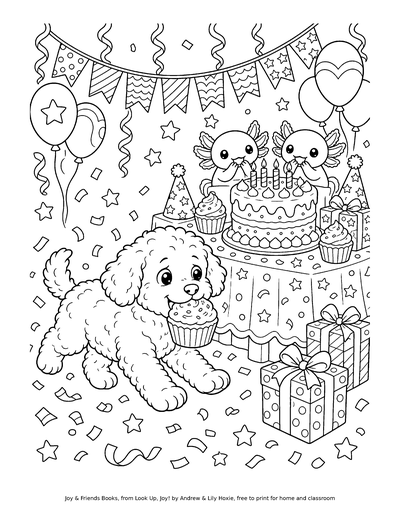 Coloring page: Waffles Sneaks a Cupcake