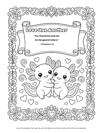 Coloring page: Love One Another (Philippians 2:4)