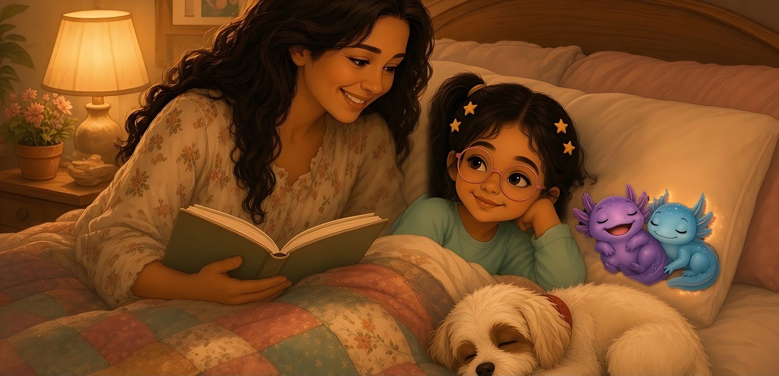 Mom talks with Joy at bedtime